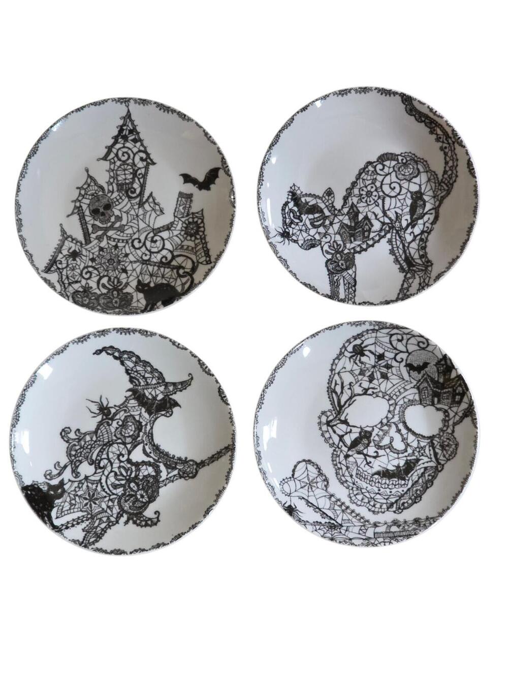 222 Fifth Wiccan Lace Set of 4 Salad Plates 9"